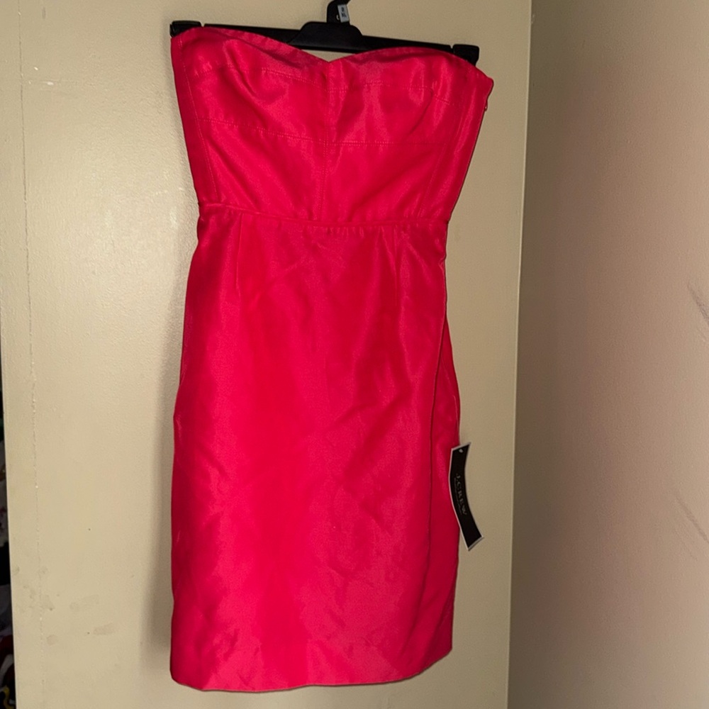 NWT J.CREW ‘Rory’ Coral Taffeta Mini Strapless Cocktail Dress 0